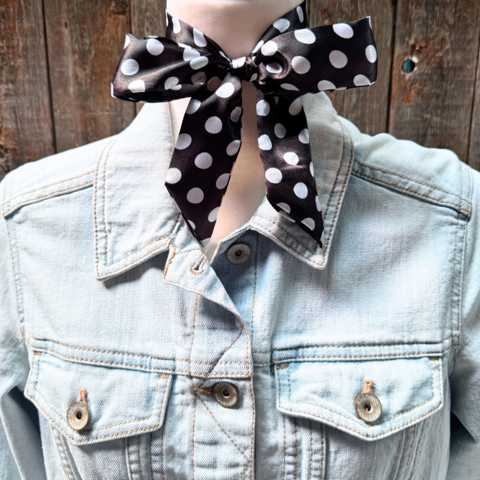 Black and White Western Twilly / Cowgirl Necktie